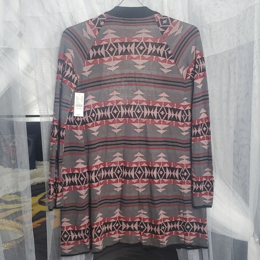 LA Hearts NWT Knit Cardigan SM Grey&Black - Picture 3 of 4